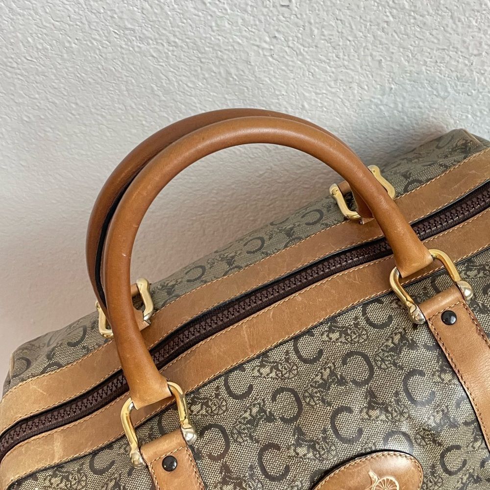 CELINE Vintage Carriage Monogram Boston Duffle Travel Bag Y2K - Picture 5 of 13